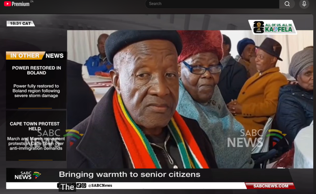 SABC News link for the blanket drive